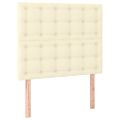 vidaXL Boxspring posteľ s matracom a LED krémová 100x200 cm umelá koža