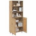 vidaXL Highboard Remeselný dub 69,5 x 34 x 180 cm Kompozitné drevo