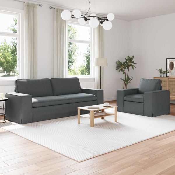 vidaXL Sada pohoviek 2 pcs Tmavo šedá 222 x 80 x 82 cm látka