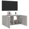 vidaXL TV nástenná skrinka s LED svetlami sivá sonoma 80x35x41 cm