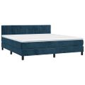 vidaXL Posteľný rám boxsping s matracom tmavomodrý 180x200 cm zamat