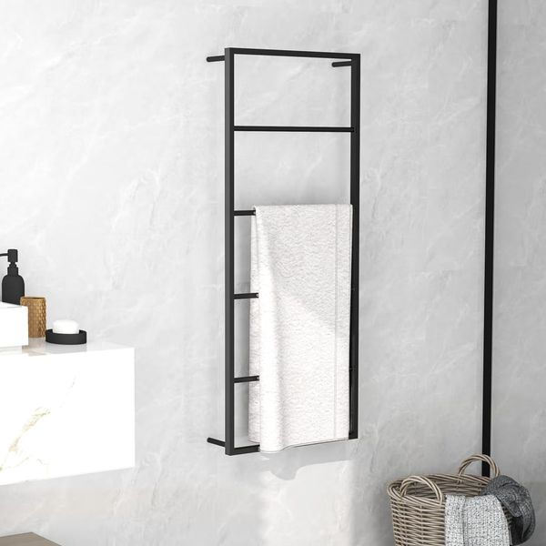 vidaXL Stojan na uteráky čierny 45x10x115 cm oceľ
