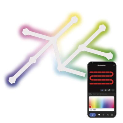GoSmart LED svietidlo Lines white, 9 dielov, 34 W, RGBIC stmievateľné, WiFi