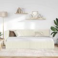 vidaXL Rohový rám postele Krémová 100 cm x 200 cm Zamat