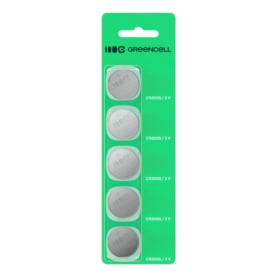 Green Cell X5CR2025 5x gombíková lítiová batéria CR2025 3V 160 mAh, blister