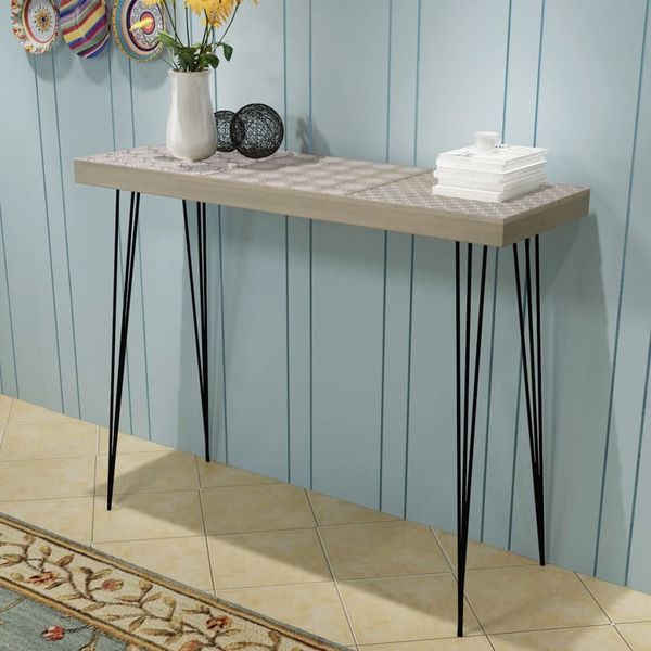 vidaXL Prístavný stolík, 90x30x71,5 cm, šedý