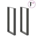 vidaXL Nohy barového stola v tvare U, 2 ks, antracitové, 60 x (100-101) cm, oceľ