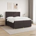 vidaXL LED boxspring posteľ s matracom Tmavohnedá 200 x 200 cm Látka