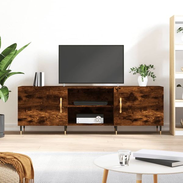 vidaXL TV skrinka dymový dub 150x30x50 cm kompozitné drevo