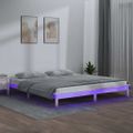 vidaXL Posteľný rám s LED biely 140x200 cm masívne drevo