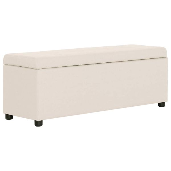 vidaXL Lavica s úložným priestorom 116 cm krémová polyester