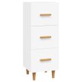 vidaXL Komoda biela 34,5x34x90 cm spracované drevo