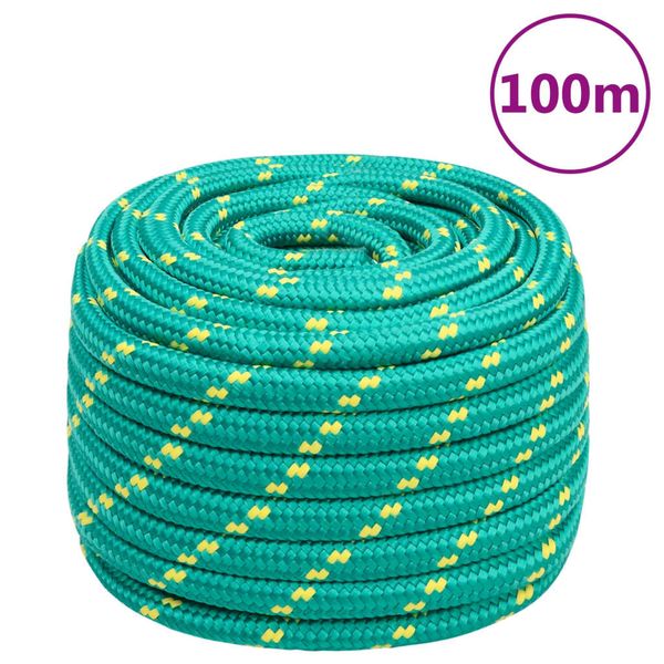vidaXL Lodné lano zelené 20 mm 100 m polypropylén