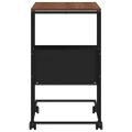 vidaXL Príručný stolík s kolieskami čierny 55x36x63,5cm spracov. drevo