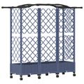 vidaXL Vyvýšený záhon s mriežkou a strechou Sivá 163 x 40 x 129 cm PP