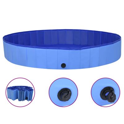 vidaXL Skladací bazén pre psov modrý 200x30 cm PVC