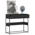 vidaXL Konzolový stolík čierna 90x35x80 cm kompozitné drevo