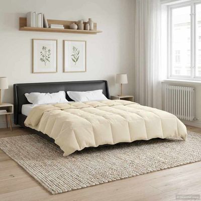 vidaXL Zimný prehoz Šnurovaný Krémová 200 x 240 cm Mikrovlákno