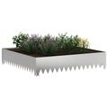vidaXL Obrubník trávnika 4 ks 100 x 100 x 20 cm Oceľ Strieborná