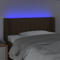 vidaXL Čelo postele s LED tmavohendé 103x16x78/88 cm látka