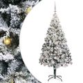 vidaXL Umelý vianočný stromček Biela 180 cm PVC a Oceľ a Plast