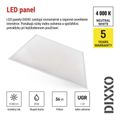 LED panel DIXXO backlit 60×60, štvorcový vstavaný biely, 36W neutrálna b. UGR
