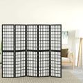 vidaXL Skladací paraván s 5 panelmi japonský štýl 200x170 cm čierny