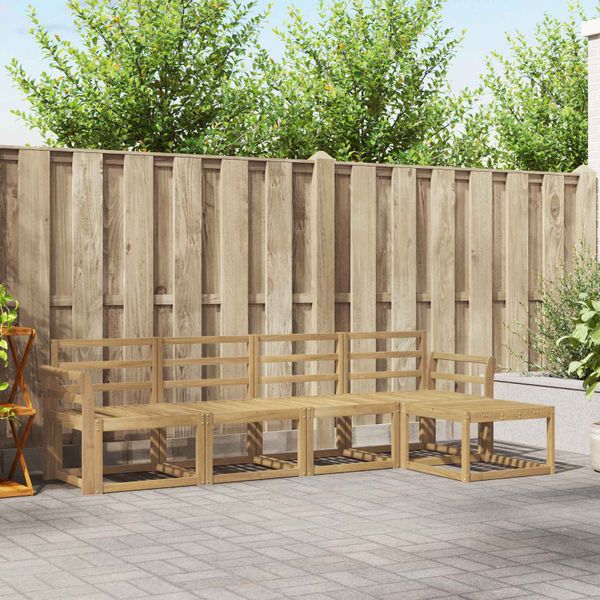 vidaXL Záhradná súprava gaučov 5 pcs Biela 253 x 122,5 x 73 cm