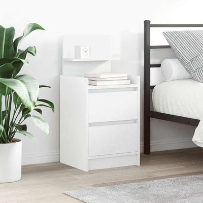 vidaXL Nočné skrinky s 2 zásuvkami 2 ks biele 38x34x80 cm