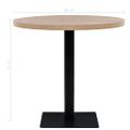 vidaXL Bistro stolík, MDF a oceľ, okrúhly, 80x75 cm, dubová farba