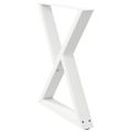 vidaXL Nohy k jedálenskému stolu 2 ks biele 80x(72-73,3) cm oceľové