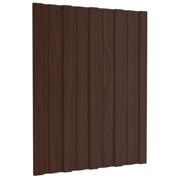 vidaXL Strešný panel 12 pcs Hnedá 60 x 45 cm Pozinkovaná oceľ
