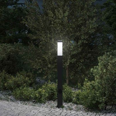 vidaXL Stĺpikové svietidlo so zásuvkou 80 cm čierne IP44