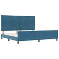 vidaXL Posteľ s pružinovým rámom Tmavomodrá 200 x 200 cm Zamat