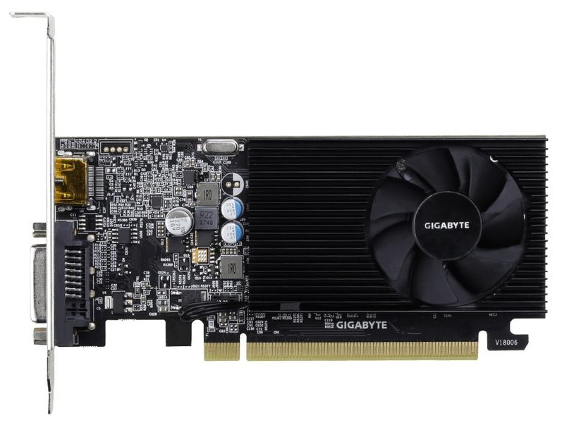 GIGABYTE GT 1030 Low Profile D4 2G Grafická karta, PCI-E, 2GB, GDDR5, 1x DVI, 1x HDMI, aktívna, Low Profile