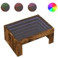vidaXL Konferenčný stolík s nekonečnými LED dymový dub 70x50x30 cm