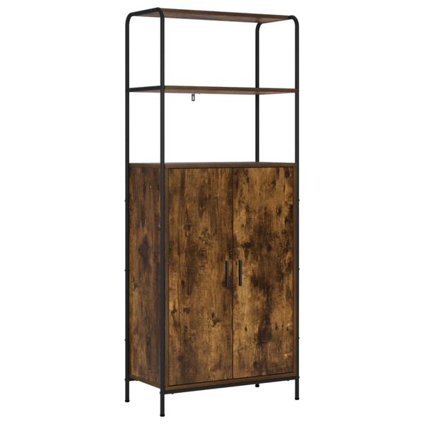 vidaXL Highboard Dymový dub 40 x 33 x 161 cm Kompozitné drevo