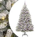 vidaXL Umelý Sklápací Vianočný Stromček 300 LED Zelená a biela 210 cm