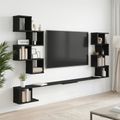 vidaXL Nástenná polica na TV Čierny dub 180 x 15 x 94 cm