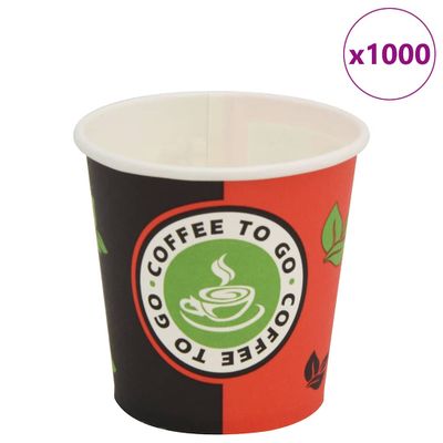 vidaXL 1000 ks Jednorazové poháre na kávu papierové 120 ml (4 oz)