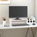 vidaXL Stojan na monitor biely 50x24x16 cm masívna borovica