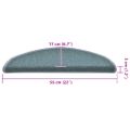 vidaXL Schodové rohože 30 ks 56x17x3 cm morsko modré polkruhové