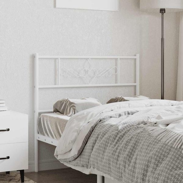 vidaXL Kovové náhradné čelo postele biele 90 cm