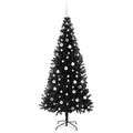 vidaXL Vianočný stromček Čierna 210 cm PVC