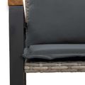 vidaXL lavička s vankúšom Sivá a tmavo sivá 115 x 65 x 72 cm Ratan
