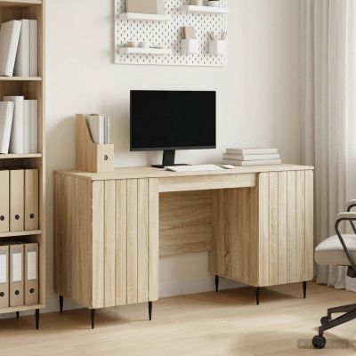 vidaXL Stôl s poličkou Dub sonoma 142,5 x 50 x 75 cm Kompozitné drevo