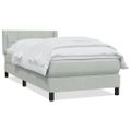 vidaXL Posteľný rám boxsping s matracom bledosivý 90x220 cm zamat