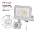 LED reflektor GLARO EMOS ZS2324W s pohybovým čidlom, 20 W, biely, IP54, 2000 lm, neutrálny biely