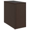 vidaXL záhradný príručný stolík so sklenenou doskou hnedá 58x27,5x55cm