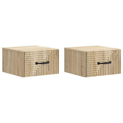 vidaXL Nástenná nočná skrinka 2 pcs Dub sonoma 34,5 x 33 x 20 cm